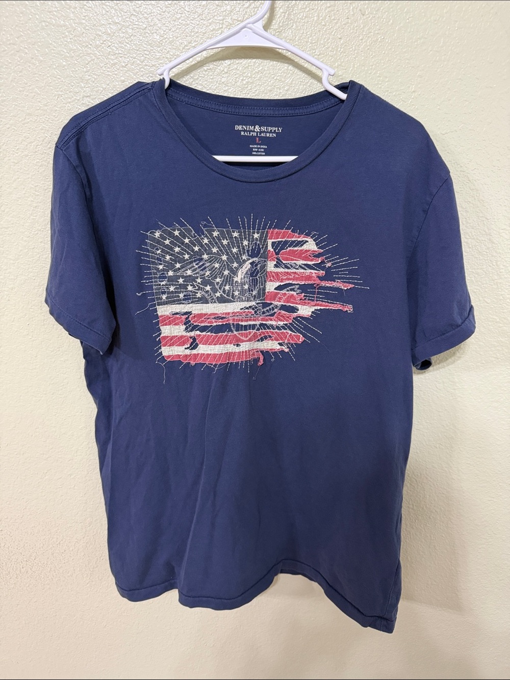 Denim & Supply Ralph Lauren Navy Short-Sleeve Graphic Flag Tee